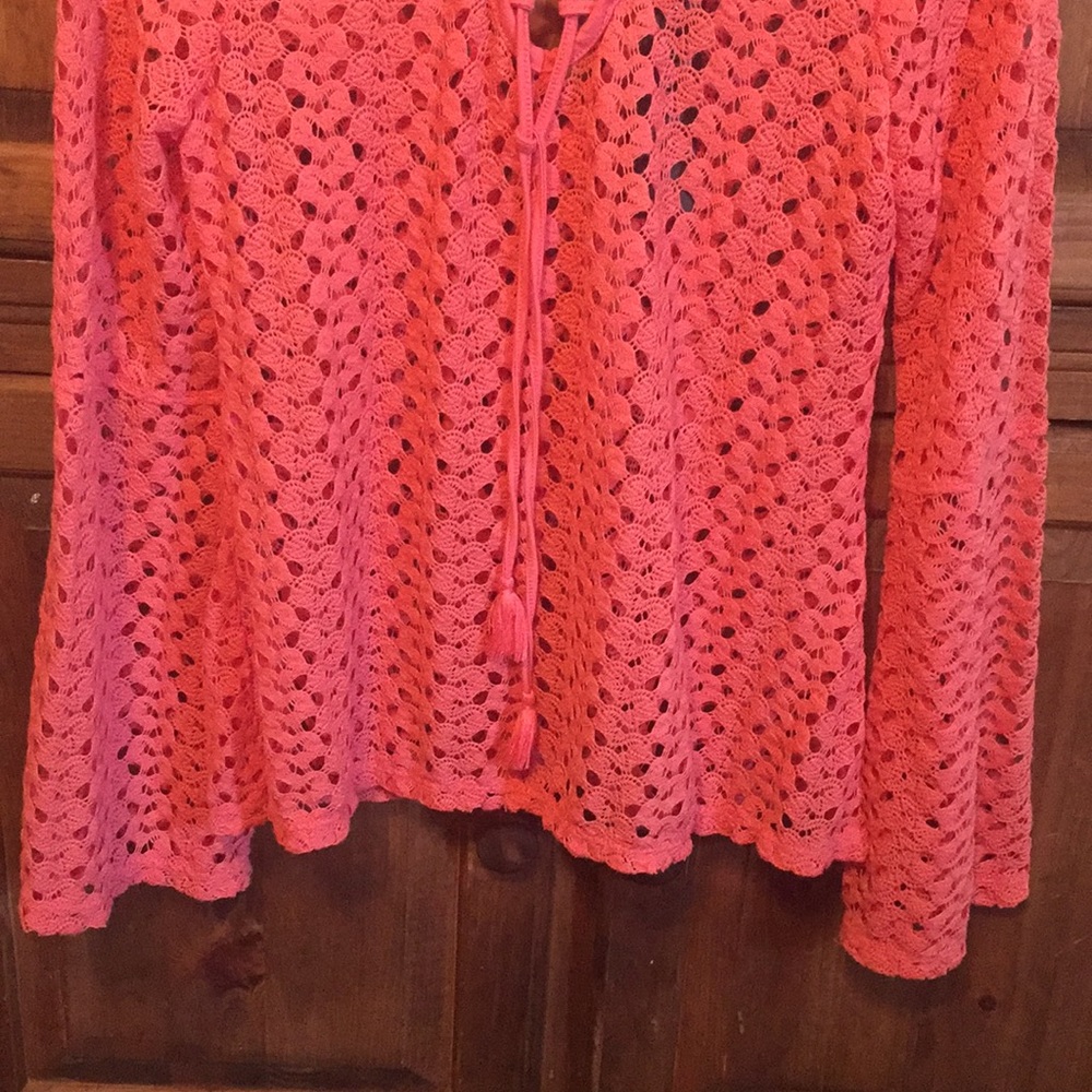 NWT Macy’s No Comment Crocheted Bell Slv Top - Picture 4 of 13